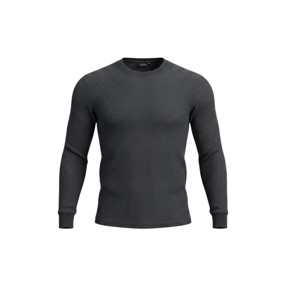 Access Men's Waffle Knit Thermal Long Sleeve Shirt Black Size L